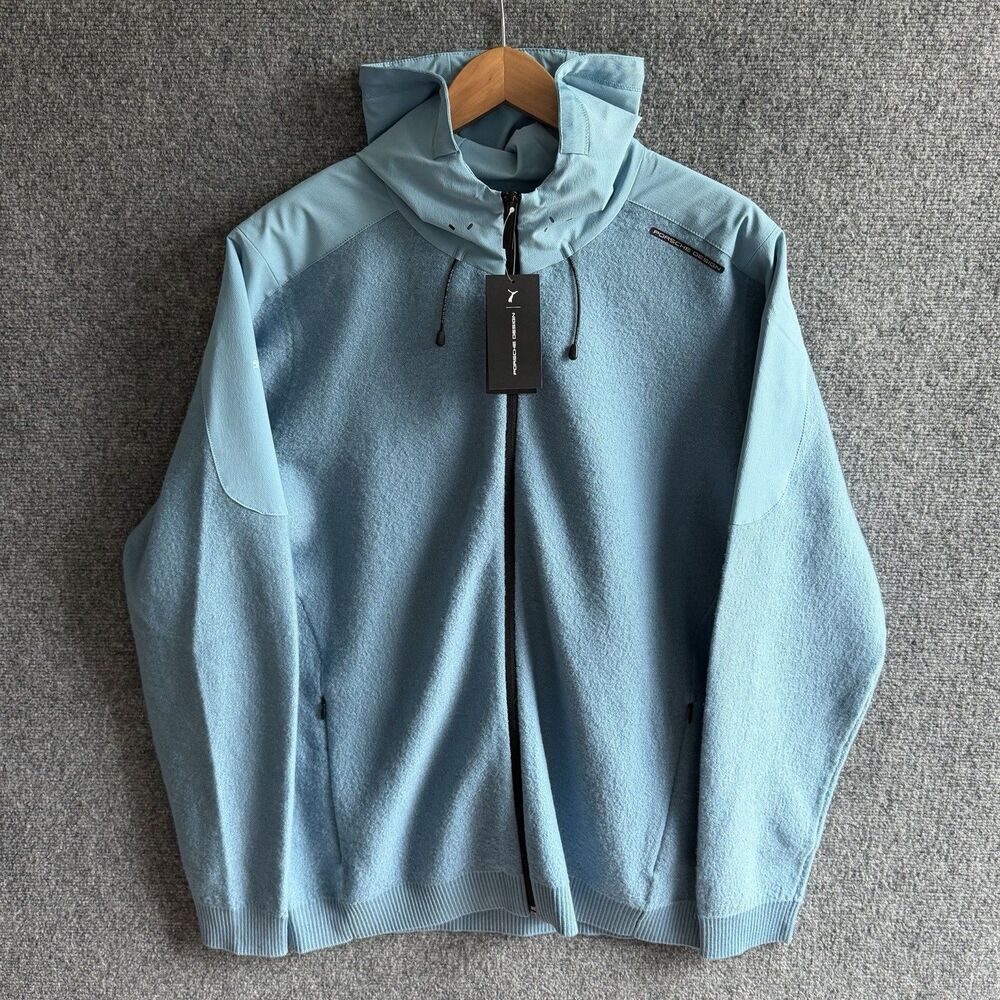 Porsche Design x PUMA Wool Mix Jacket Men’s L Blue Merino Wool 626917-02 NWT